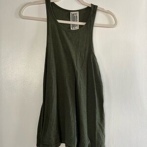 Free People Olive Ribbed Tank Top